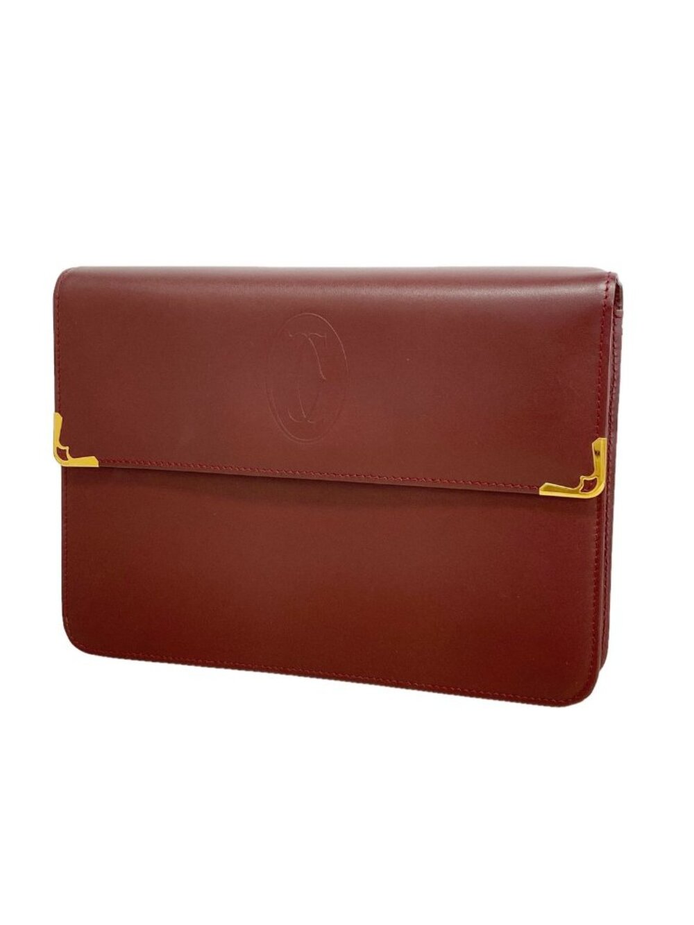 Cartier Clutch Must Leather Bordeaux Gold
